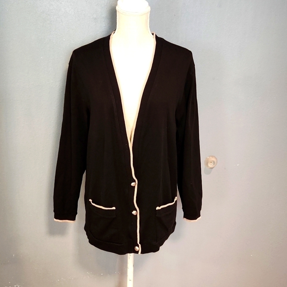 Vintage 90's Alfred Dunner button-down color block cardigan sweater